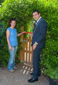 Friday July 3rd: Emma Hutchinson Horticultural Manager at the Cork Association for Autism with the Mayor of Cork John Paul O’Shea at the official opening of the Sensory Gardens at Greenville House. Photo by John Grant